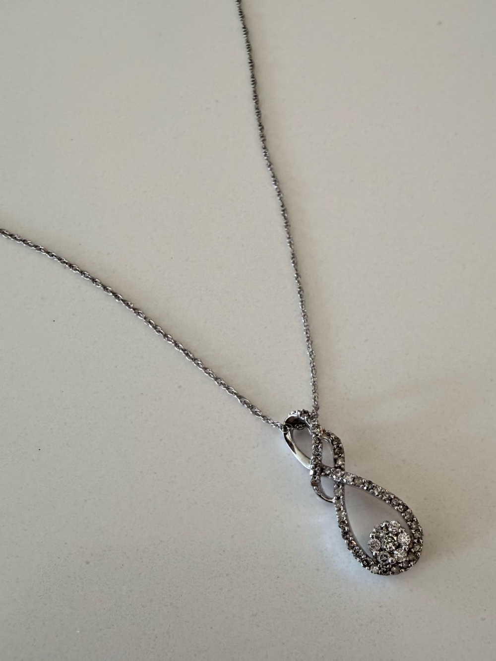 10K White Gold Diamond Infinity Pendant — BMO 10KT